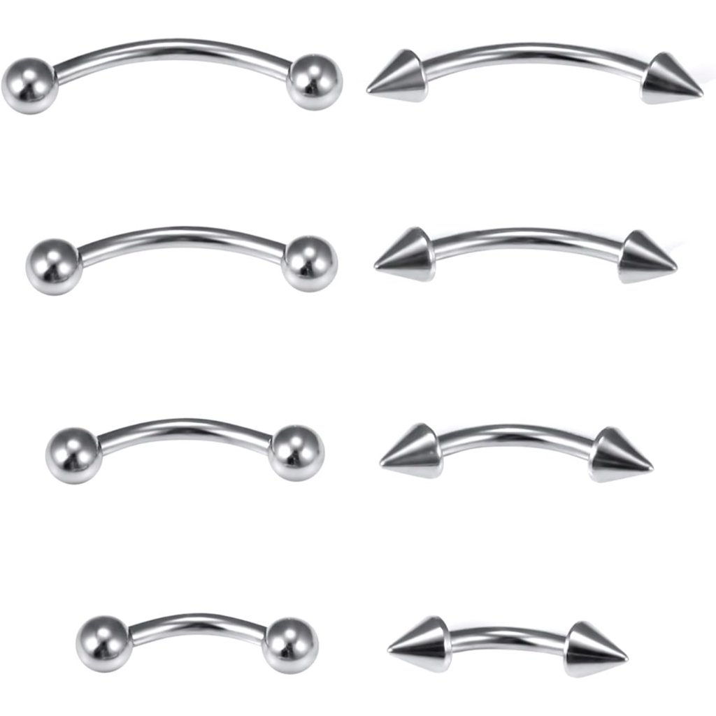 Eyebrow Piercing Jewelry Surgical Steel Curved Barbell Tiny Eyebrow Ring Vertica